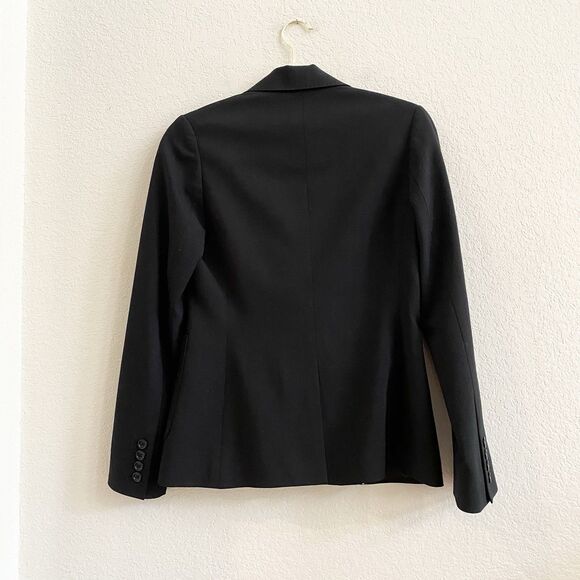 Banana Republic Black 99% Wool Lined Blazer Jacket Pockets Size 2 Career Office - Picture 10 of 10